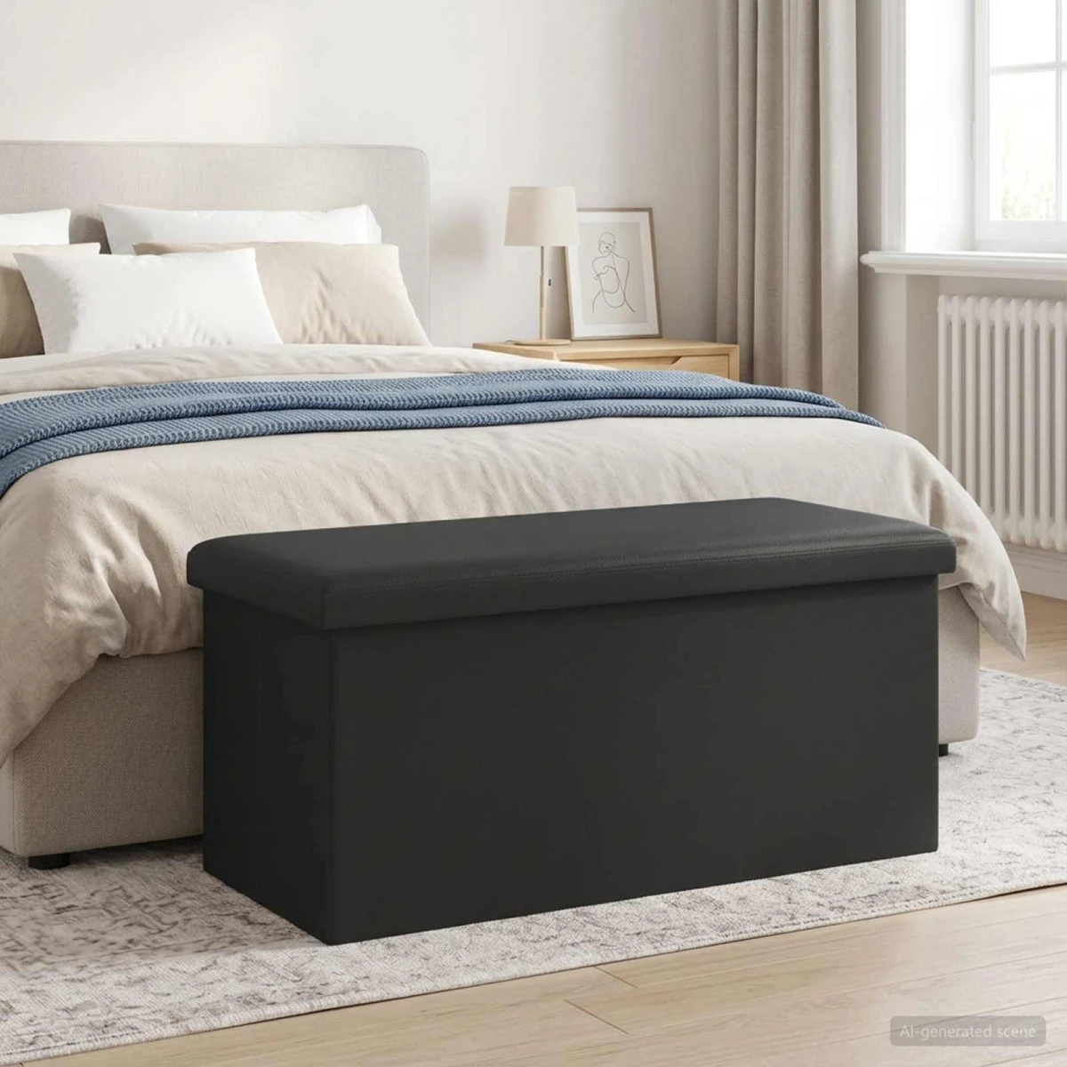 vidaXL Foldbar opbevaringsbænk Grå 80L 77x38x38 cm