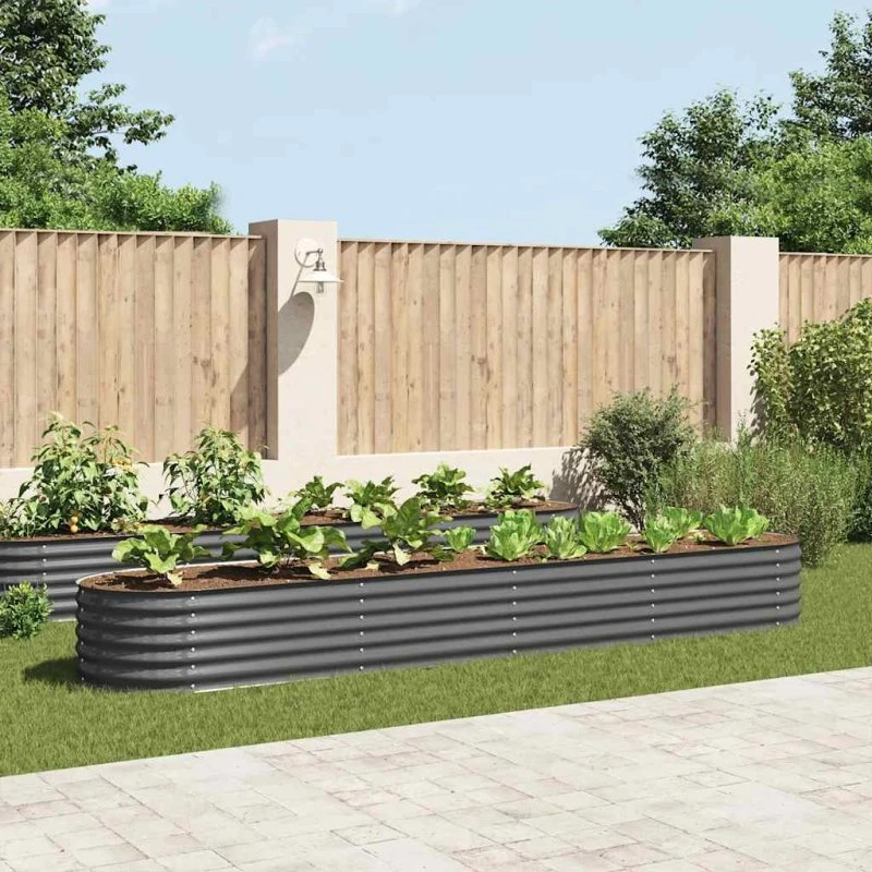 Forhøjet plantekasse 400x80x44 cm galvaniseret stål