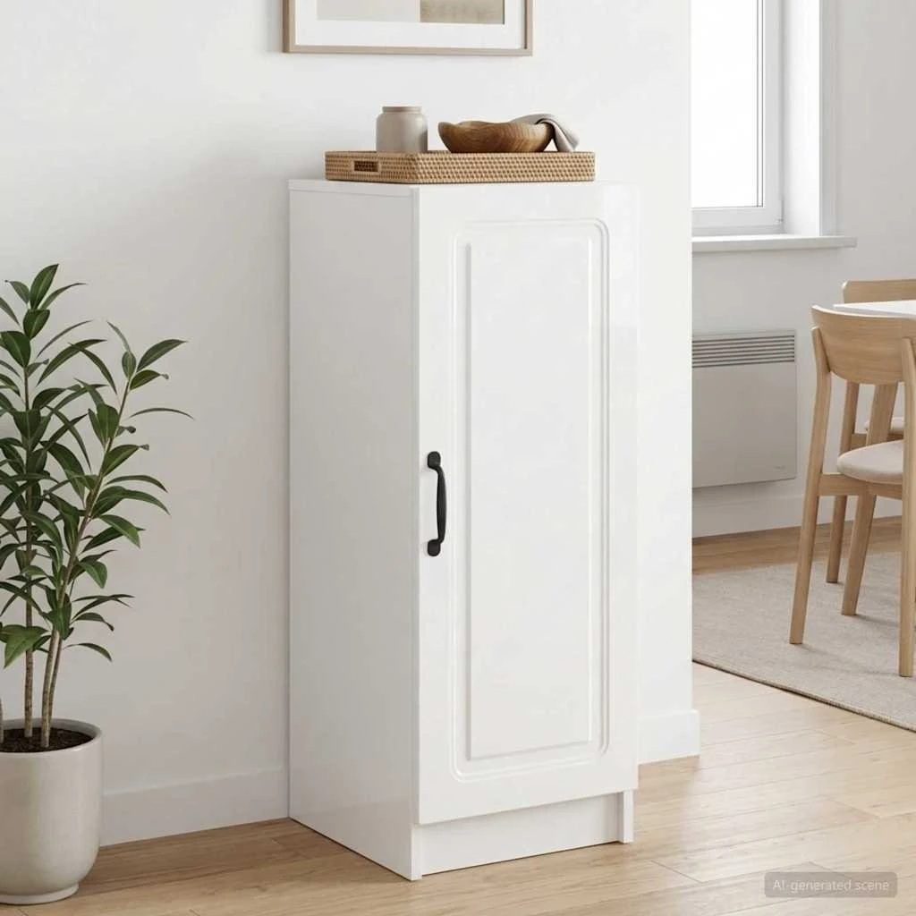 vidaXL Sideboard Hvid Højglans 33 x 34,5 x 87 cm