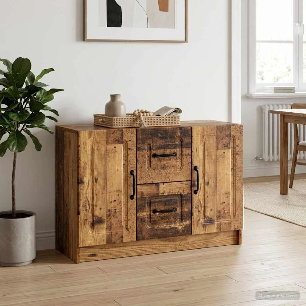 vidaXL Sideboard i gammelt træ - 89 x 34,5 x 57 cm