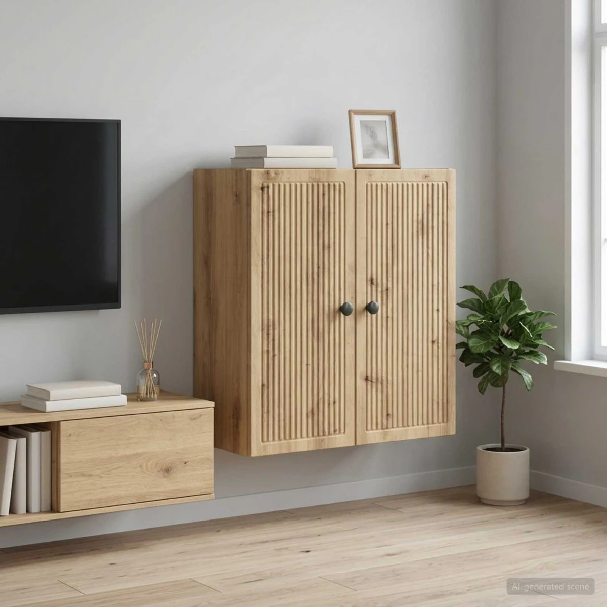 vidaXL Vægmonteret skab 59 x 31 x 60 cm i Artisan-eg