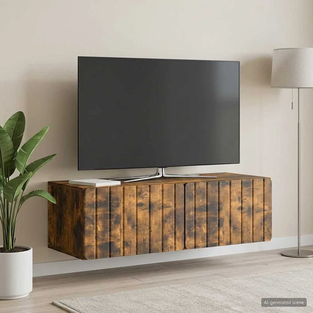 vidaXL Væghængt TV-skab 98x41x30 cm - Røget eg
