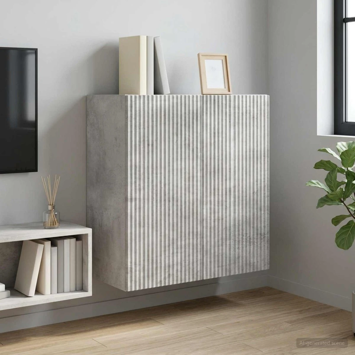 vidaXL Vægmonteret skab 59 x 31 x 60 cm - Betongrå