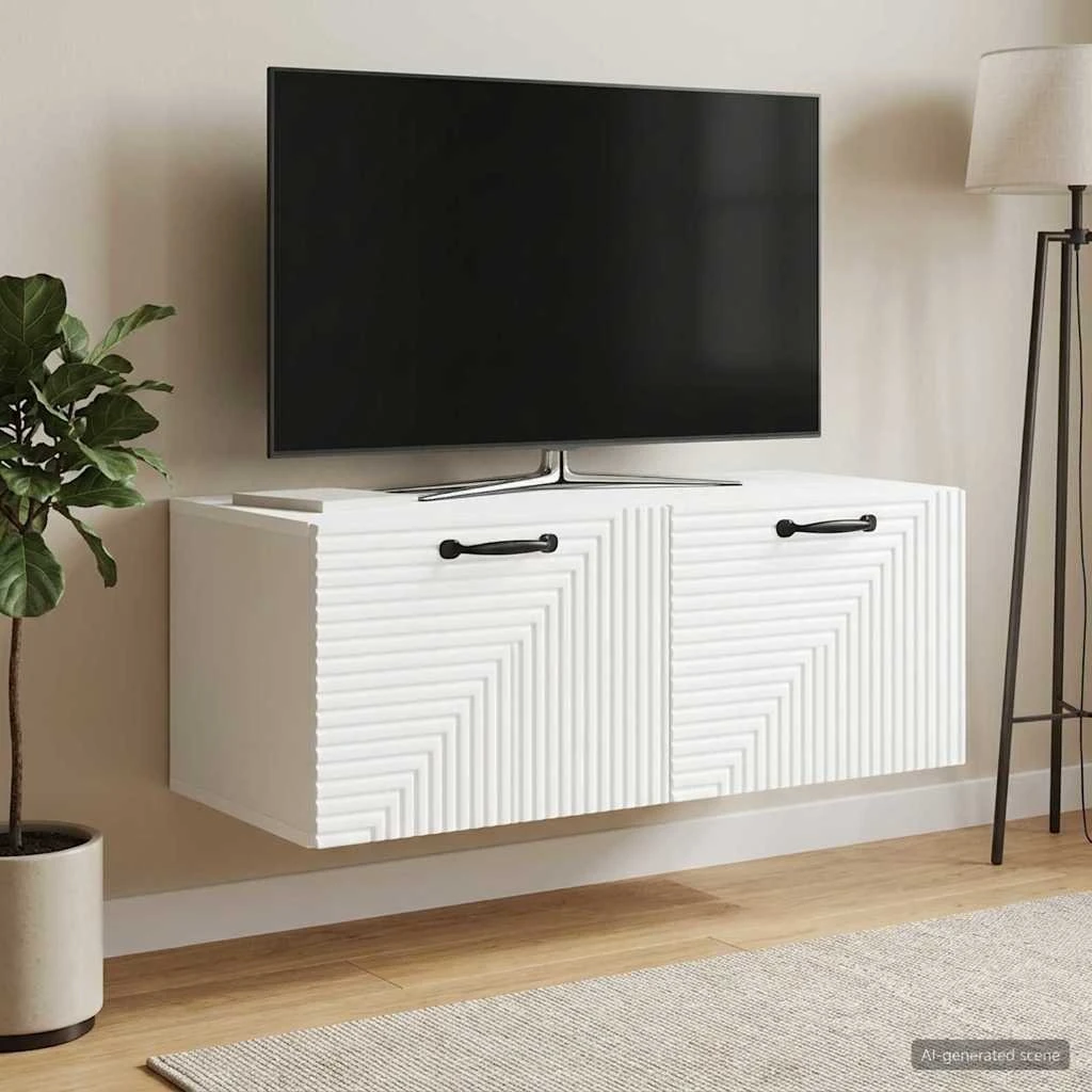 vidaXL Væghængt TV-skab Hvid 78,5 x 41 x 30 cm