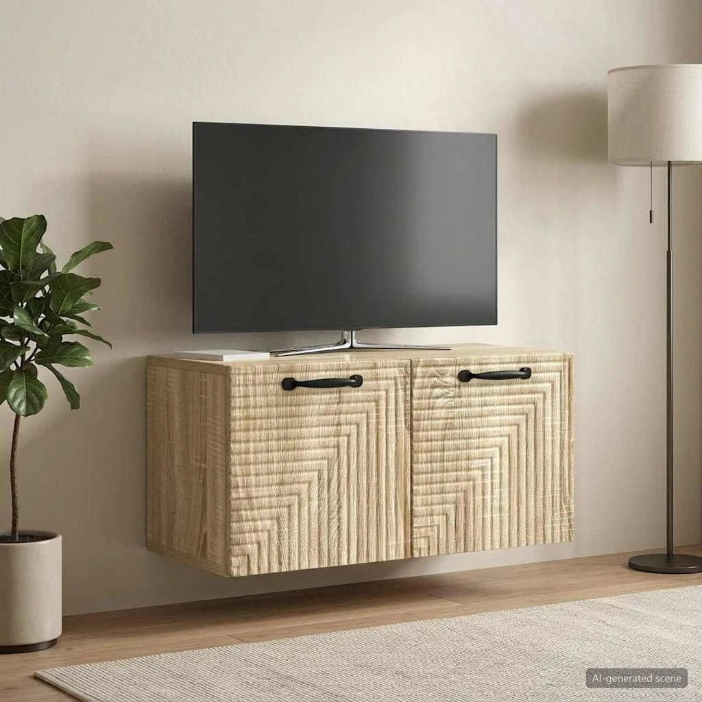 vidaXL Væghængt TV-skab Sonoma-eg 59,5 x 31 x 30 cm