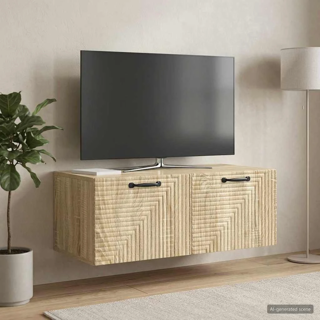 vidaXL Væghængt TV-skab Sonoma-eg 78,5 x 41 x 30 cm