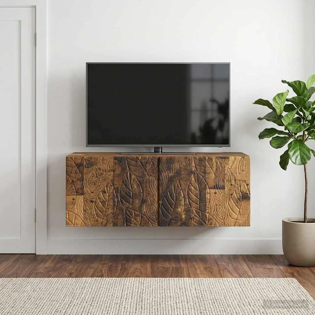 vidaXL Væghængt TV-skab i gammelt træ, 59,5 x 41 x 30 cm