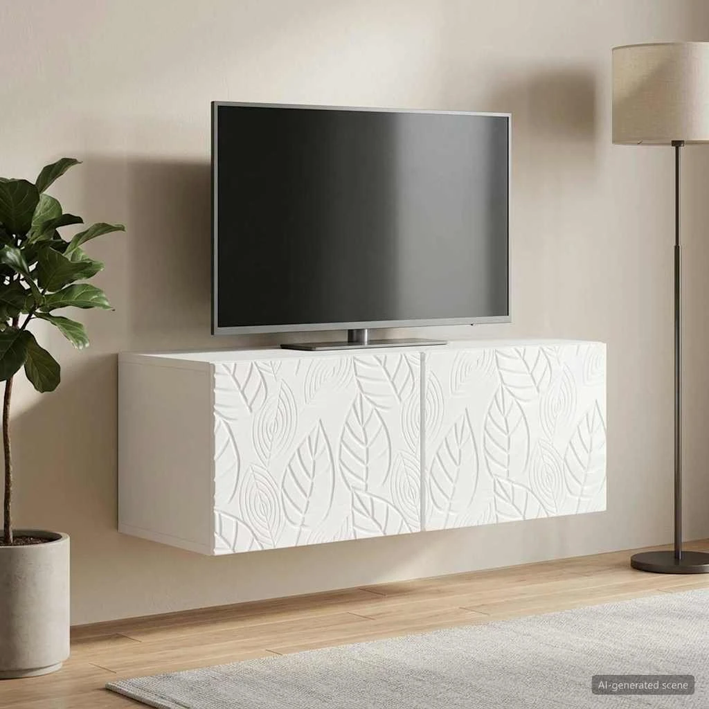 vidaXL Væghængt TV-skab 98 x 41 x 30 cm Hvid Højglans