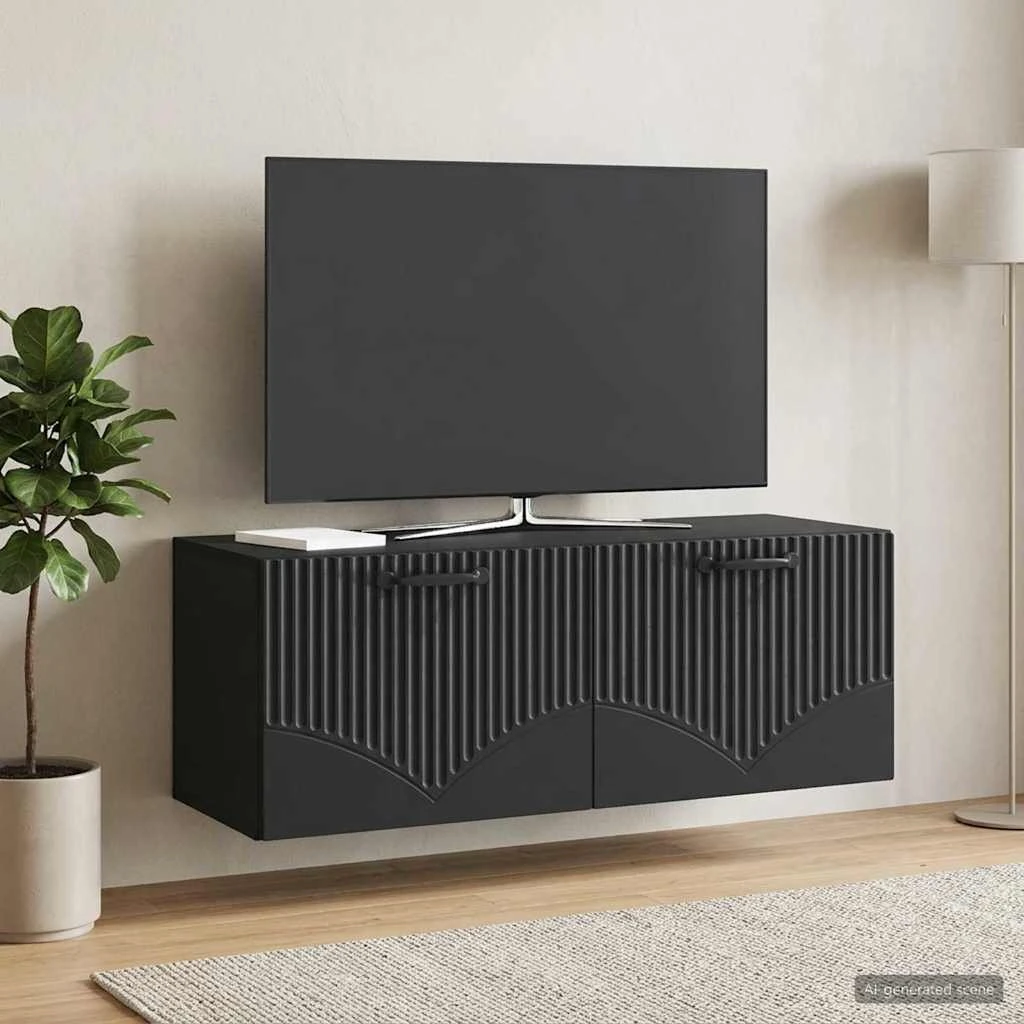 vidaXL Væghængt TV-skab Sort, 78,5 x 31 x 30 cm