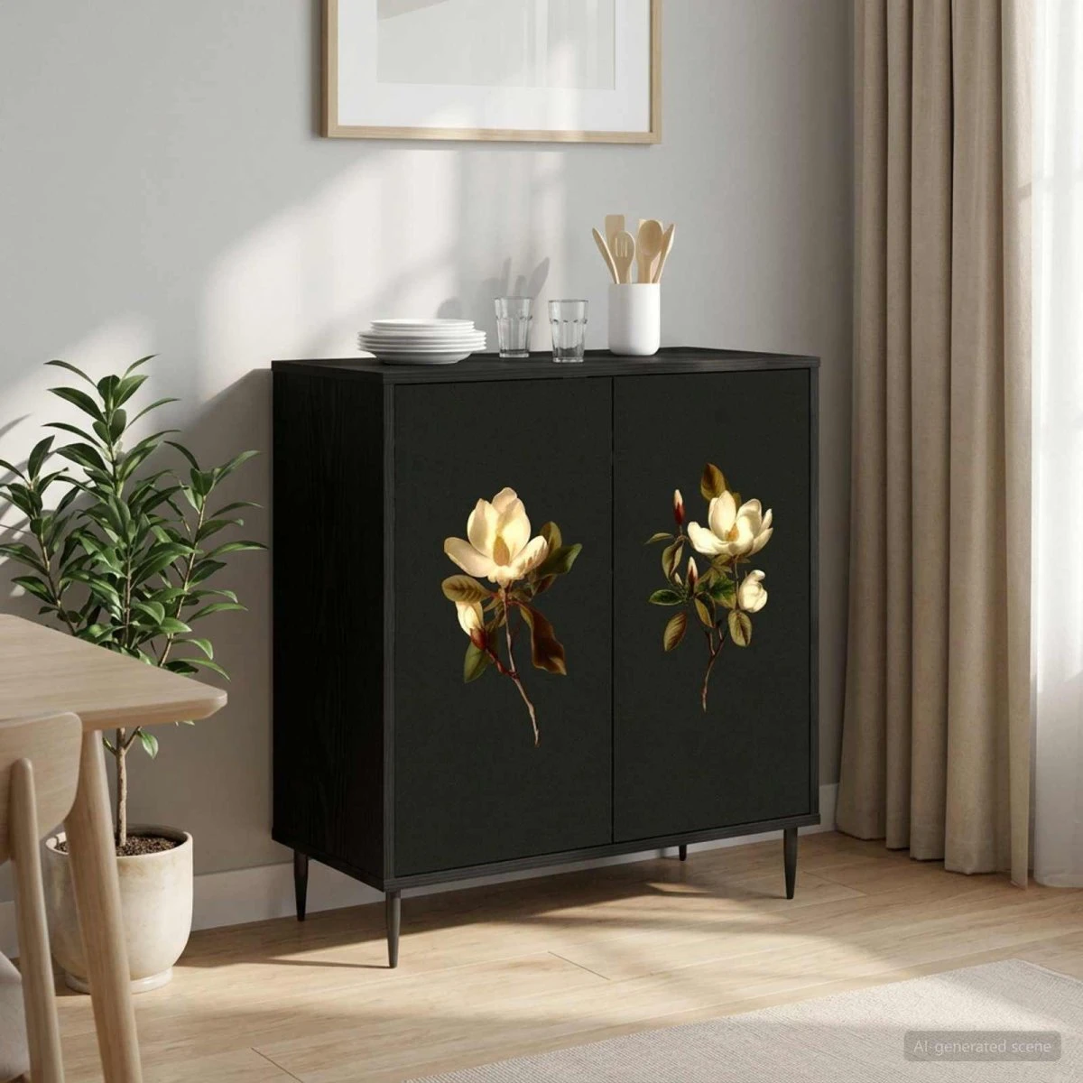 vidaXL Sideboard BREMEN Sort eg 69 x 33 x 76 cm