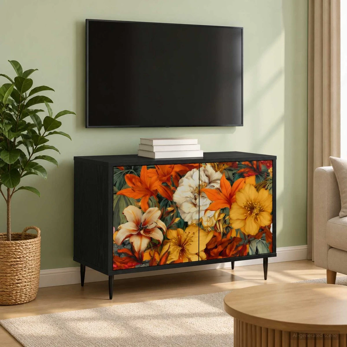 vidaXL GENNEP TV-skab - Sort eg, 69 x 33 x 50,5 cm