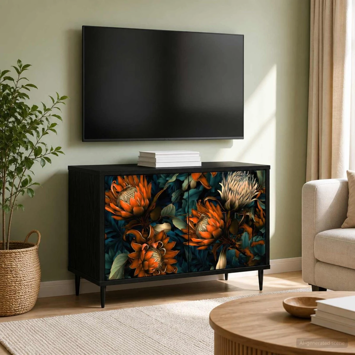 vidaXL TV-skab LOCHEM Sort Eg 69 x 33 x 50,5 cm