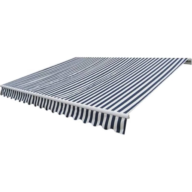 Motoriseret foldemarkise 400 cm blå/hvid