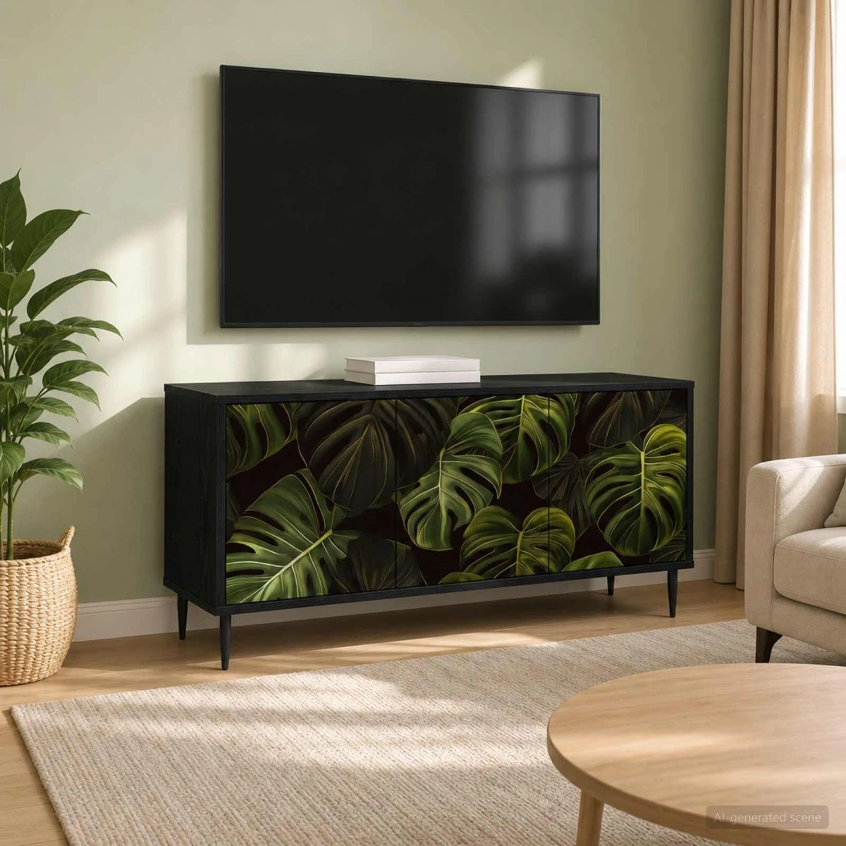 vidaXL TV-skab ELBURG 102x33x51 cm - Sort eg