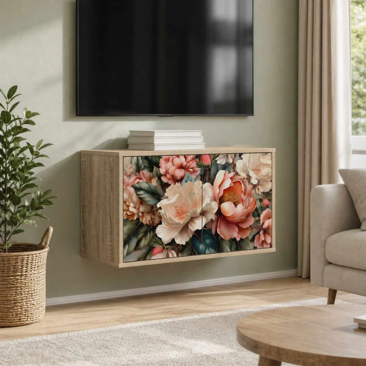 vidaXL BORNE Væghængt TV-skab 69x33x40 cm - Sonoma-eg