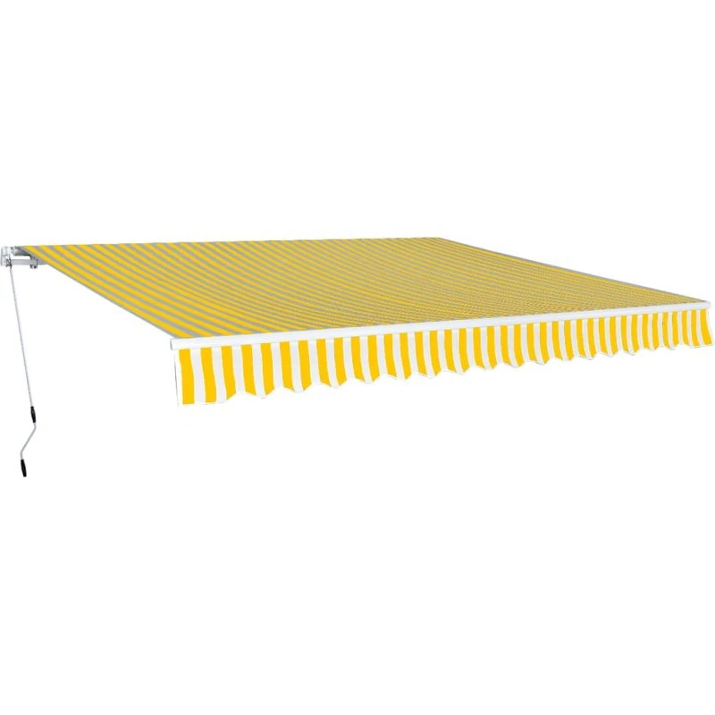 Foldemarkise manuel 400 cm gul/hvid