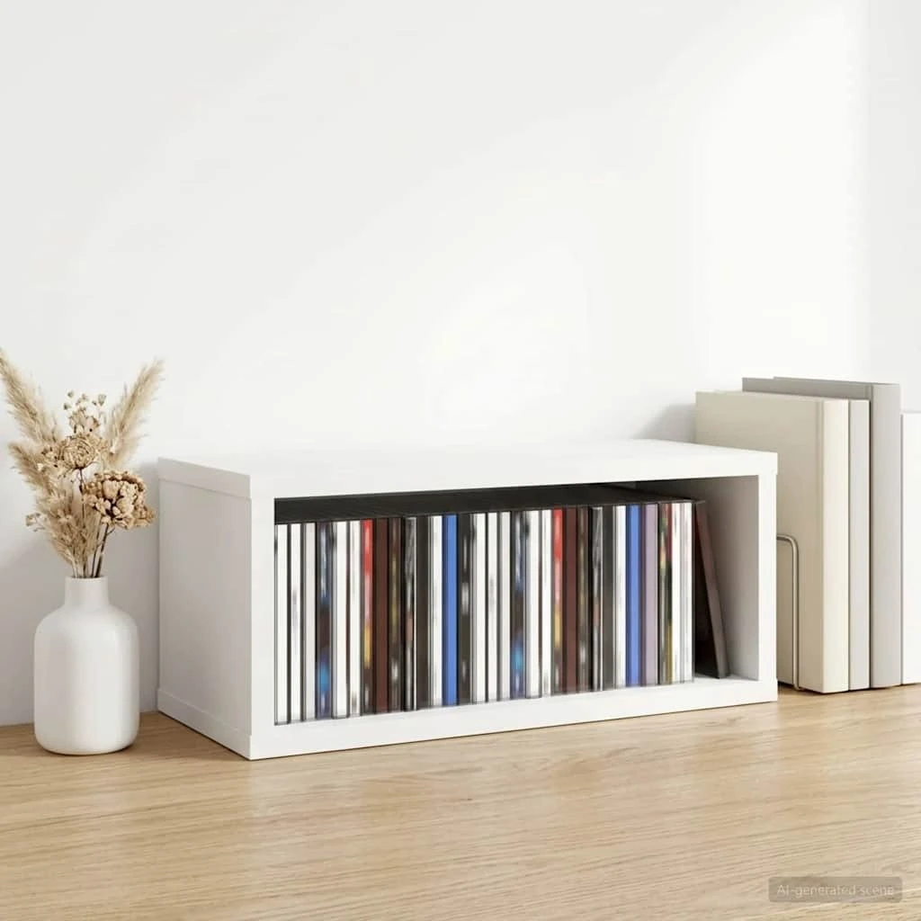 vidaXL CD-opbevaringsrække Hvid 40 x 17 x 17 cm