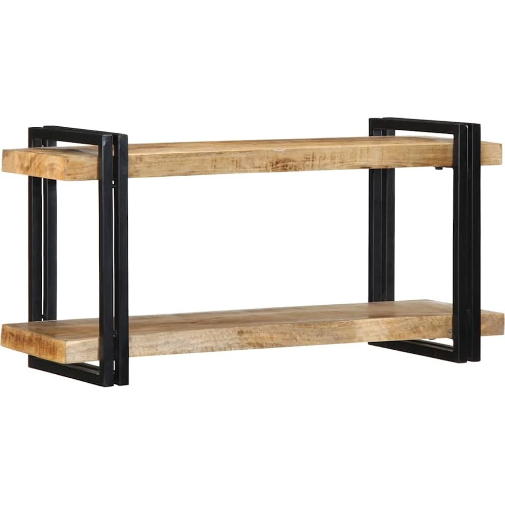 vidaXL Væghylde i massivt ru mangotræ 90x33x45 cm