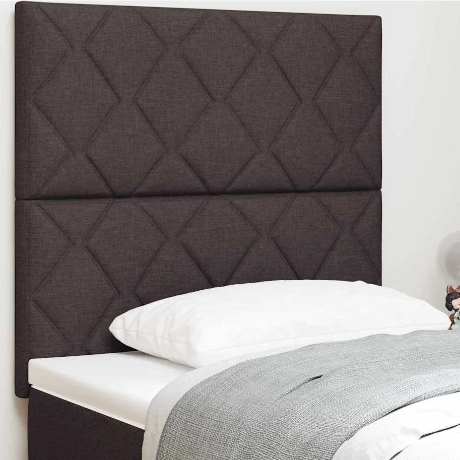 vidaXL Sengegavl Mørk Brun 90 cm Stof