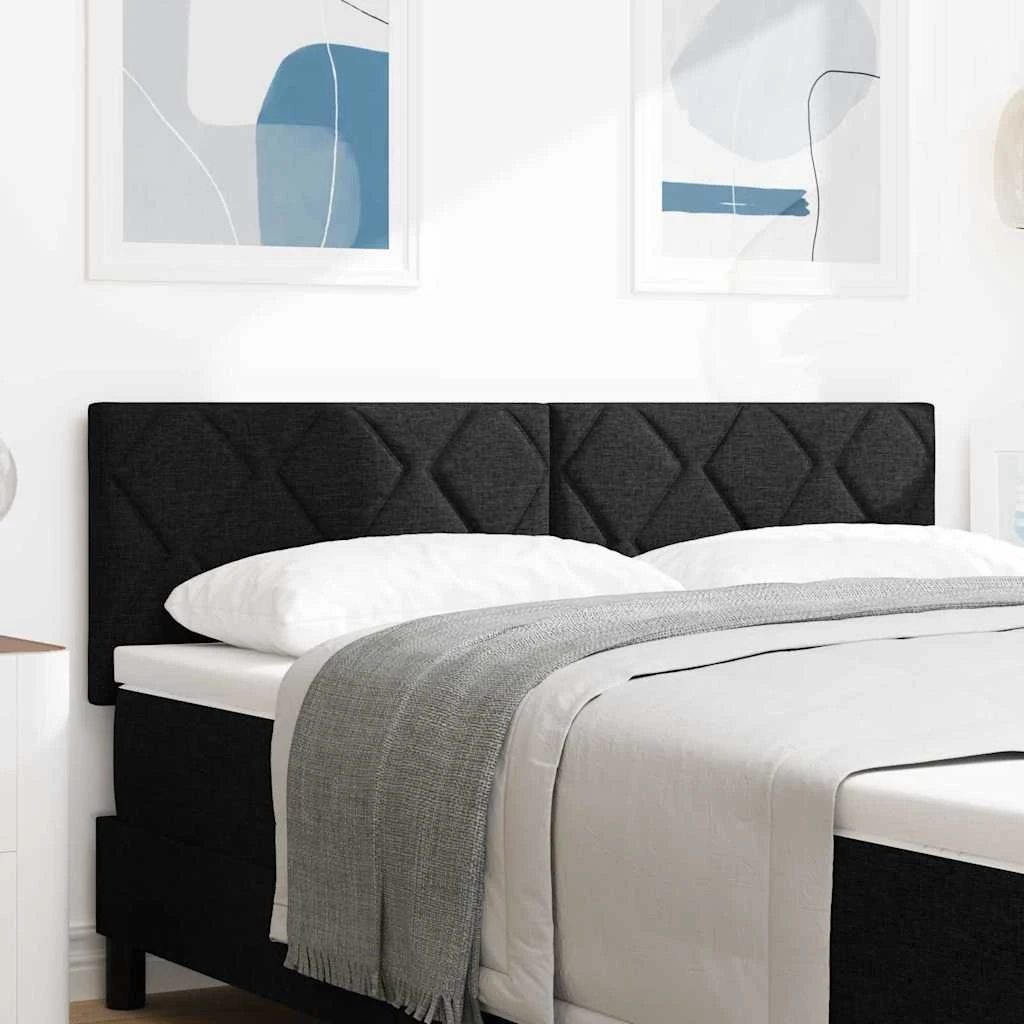 vidaXL Sengegavl Sort 144 cm i blødt stof
