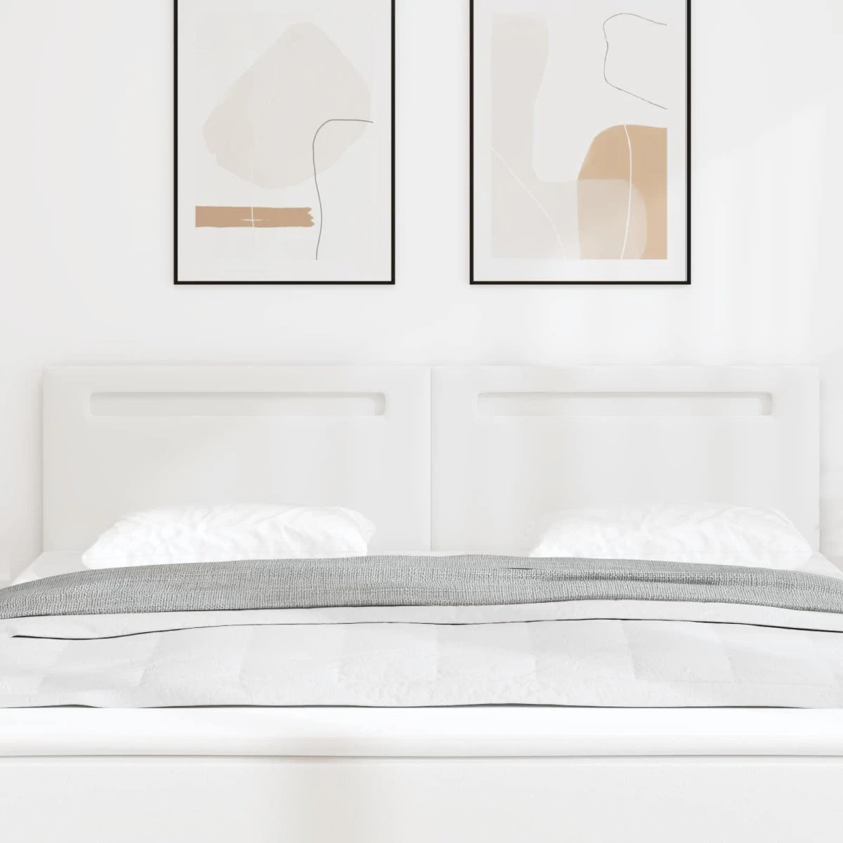 vidaXL LED-sengegavl 180 cm i hvidt kunstlæder