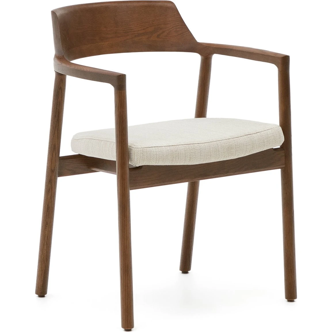 Kave Home Alocs spisebordsstol i egetræ med beige chenille