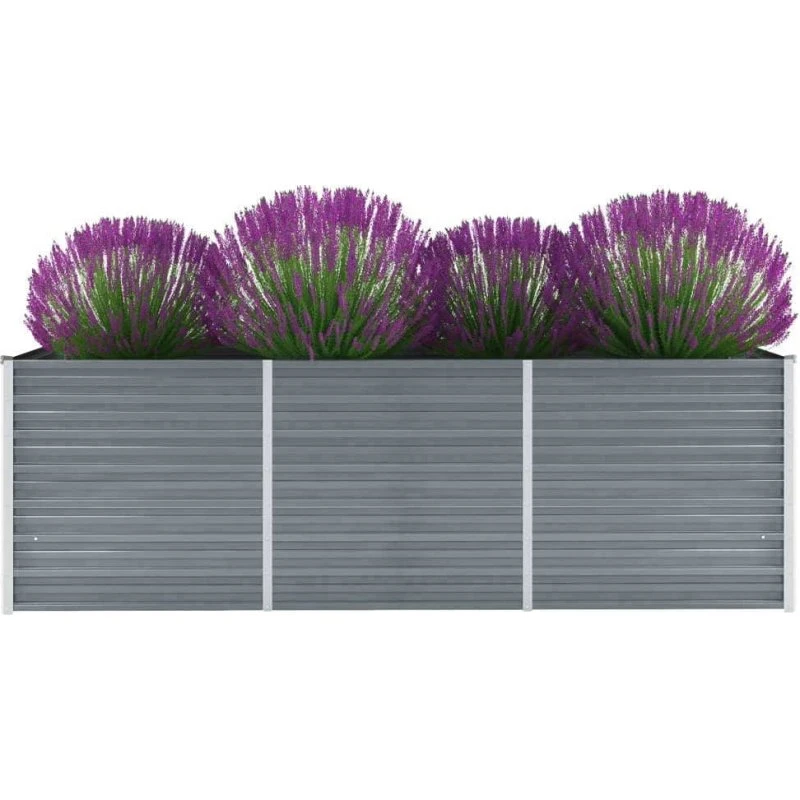 Forhøjet plantekasse 240x80x77 cm - galvaniseret stål