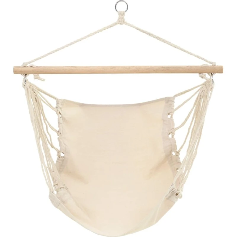 Foldbar hængekøje med træstel – creme