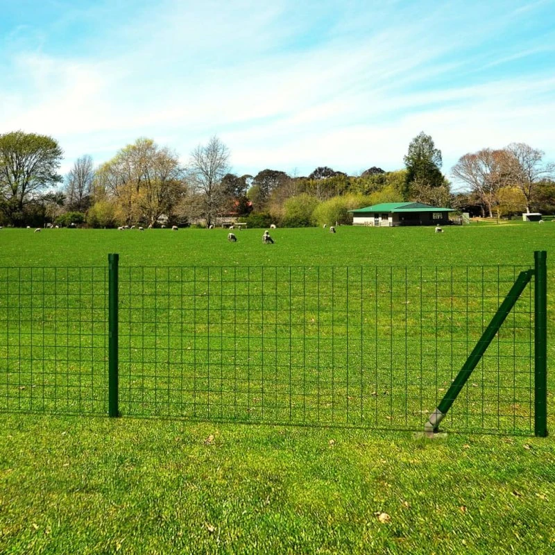 Eurohegn 25 x 1,5 m stål, grøn - komplet sæt