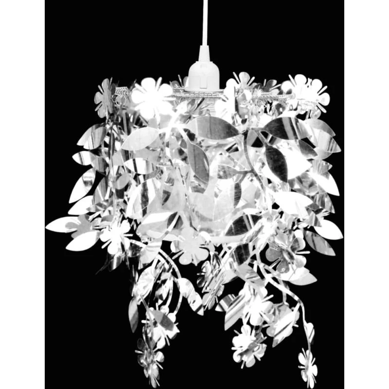 Blade Pailletter Vedhæng Lysekrone 21,5×30 cm – Sølv