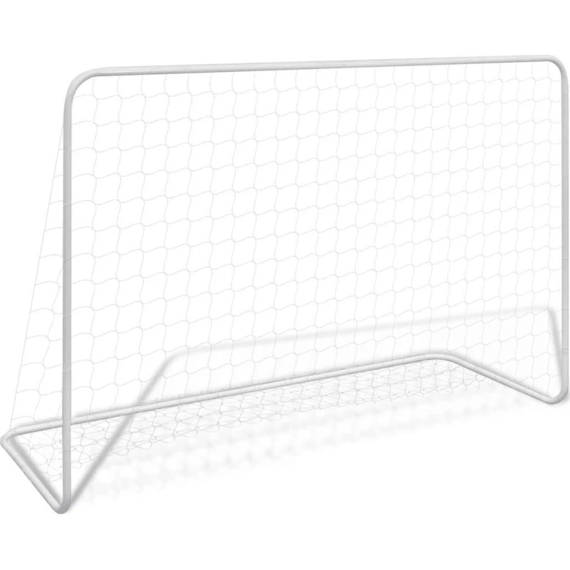 Fodboldmål i stål med net 182 x 61 x 122 cm – hvid