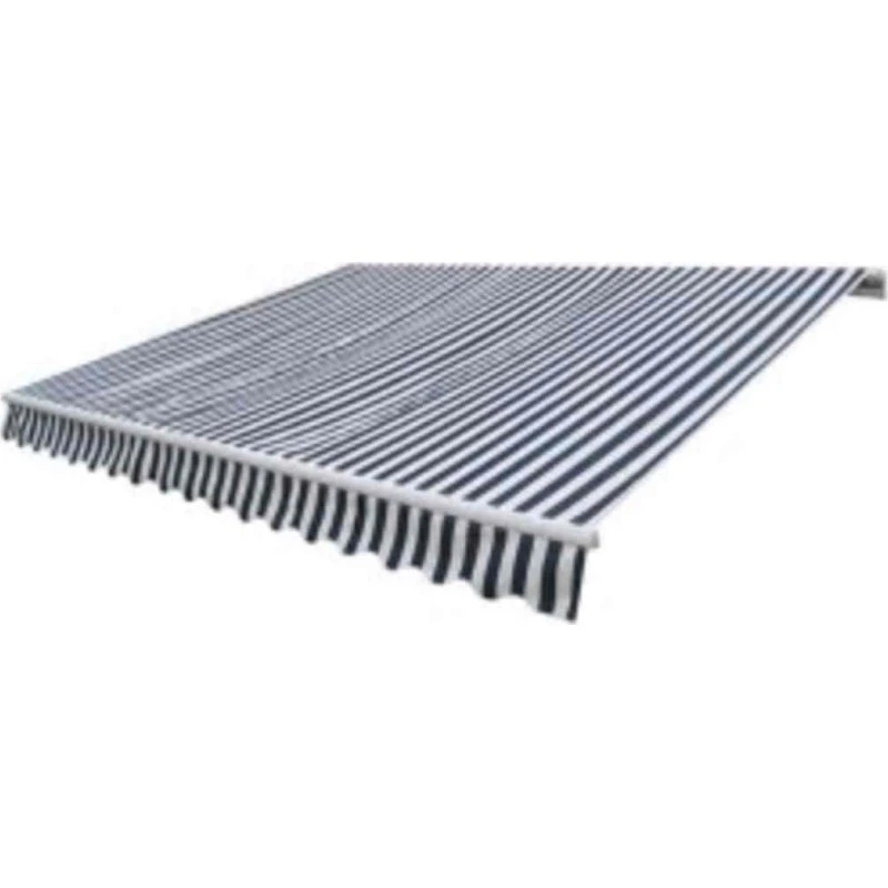 Motoriseret foldemarkise 600 cm blå/hvid