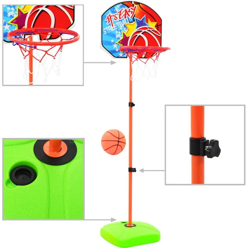 Justerbart basketballsæt til børn med oppustelig bold