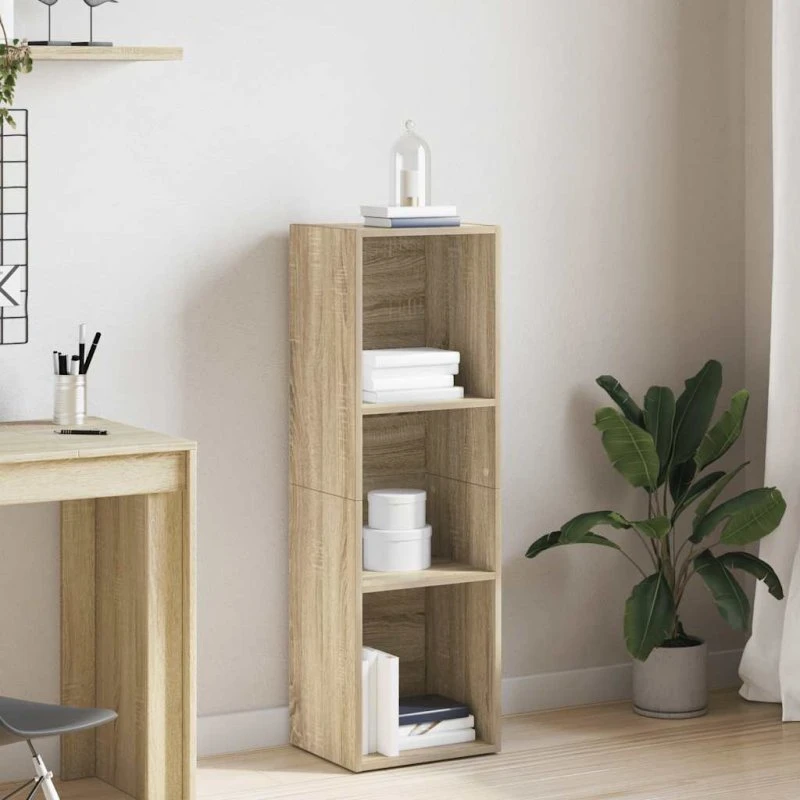 Bogreol/tv-bord i konstrueret træ 36x30x114 cm – Sonoma-eg