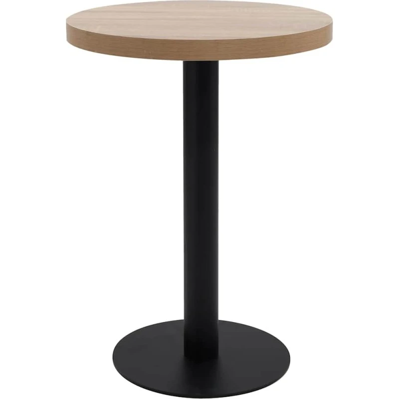 Bistrobord 60 cm MDF lysebrun - rund cafébord
