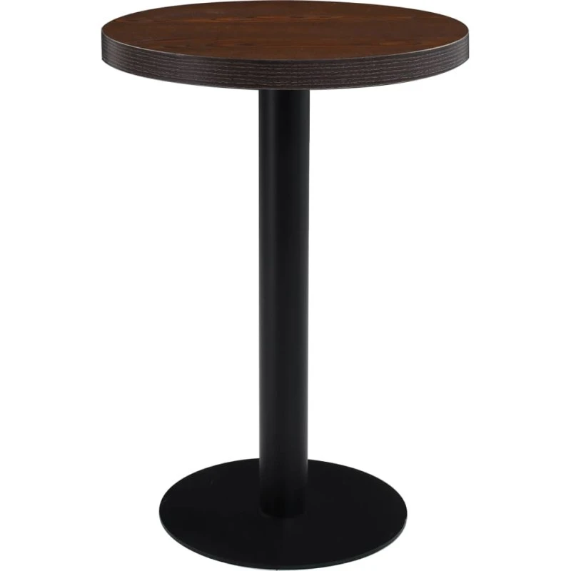 Bistrobord 60 cm MDF mørkebrun, stålstel