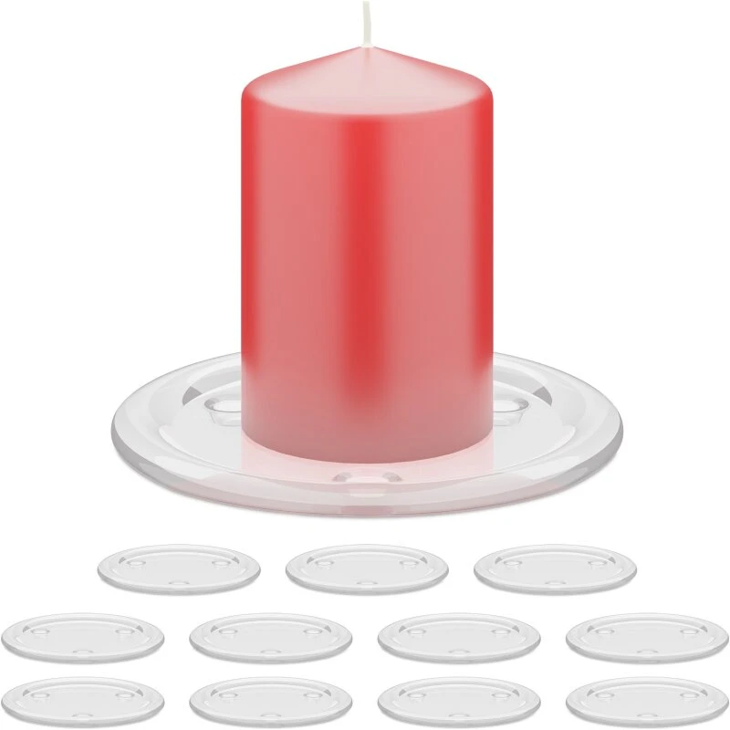 Uden mærke Glas lysestager til bloklys, 12 stk