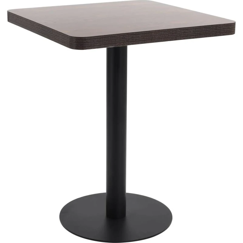 Bistrobord 60x60 cm MDF mørkebrun – Stålstel