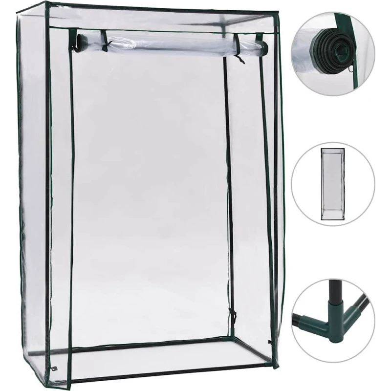 Lille drivhus 102x52x150 cm – PVC med stålstel