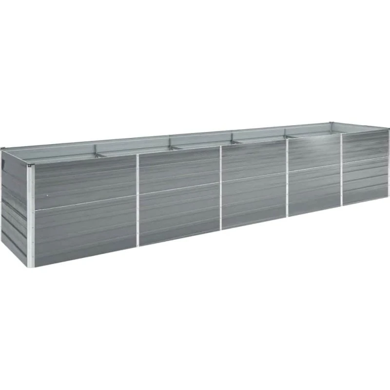 Forhøjet plantekasse i galvaniseret stål 400x80x77 cm