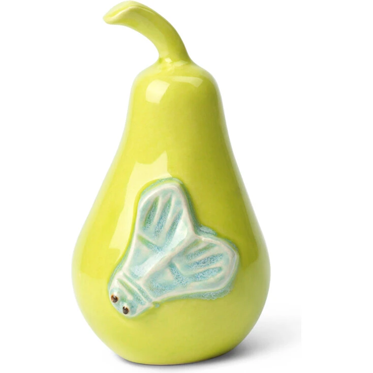 Kähler Poppery Pære med natsværmer, Apple Green/Mint (11,5 cm)