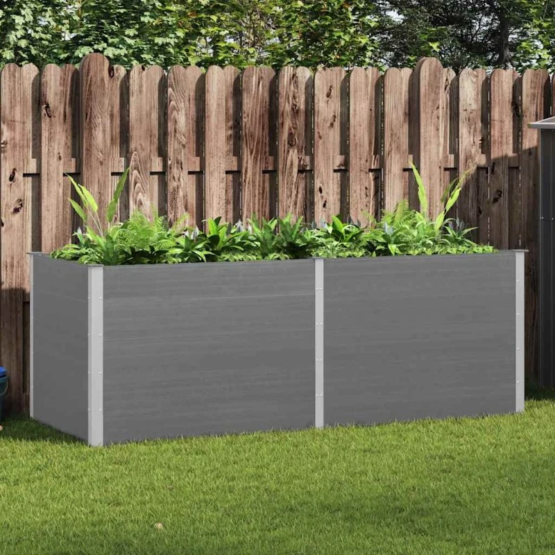 Forhøjet plantekasse WPC 250x100x91 cm – grå