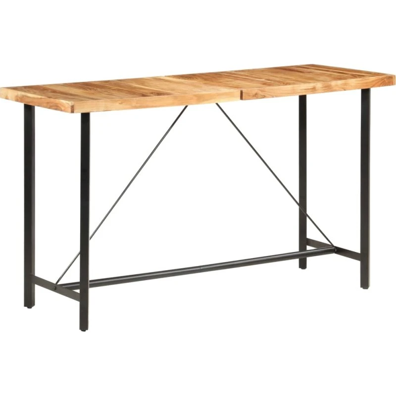 Barbord i massivt akacietræ 180x70x107 cm – industrielt