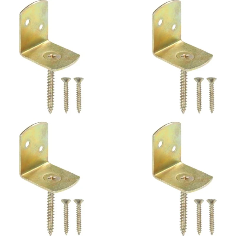 Beslag til hegnspanel L-formet galvaniseret 4 stk.