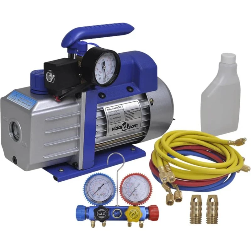 Professionel ettrins vakuumpumpe med 4-vejs manifold