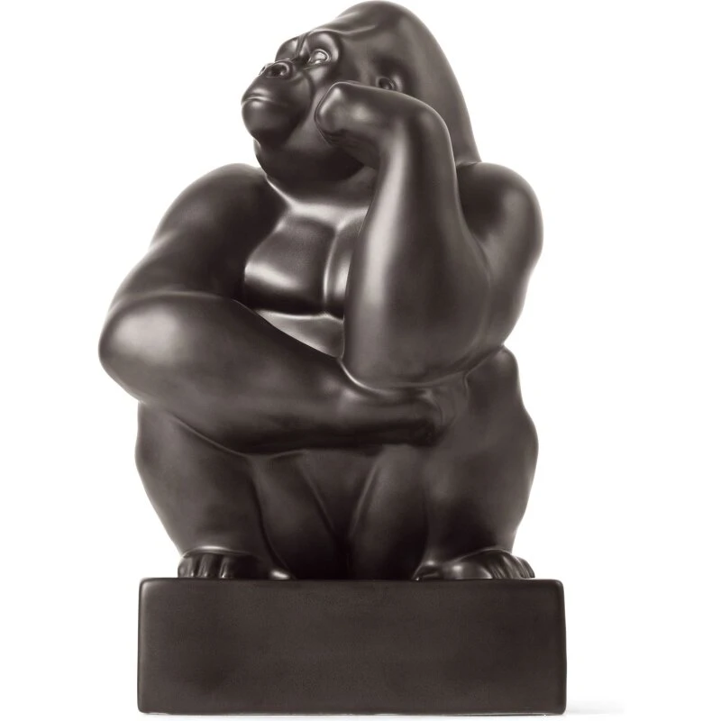 Royal Copenhagen Gorilla-figur, 21 cm, grafitglasur