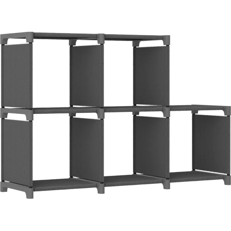 Displayreol med 5 kuber 103x30x72,5 cm - grå stof