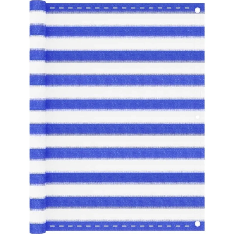 Altanafskærmning 120x500 cm HDPE blå/hvid – privatliv og ventilation