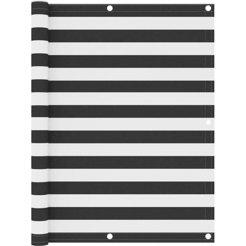 Altanafskærmning 120x500 cm i PU-belagt oxford – antracit/hvid