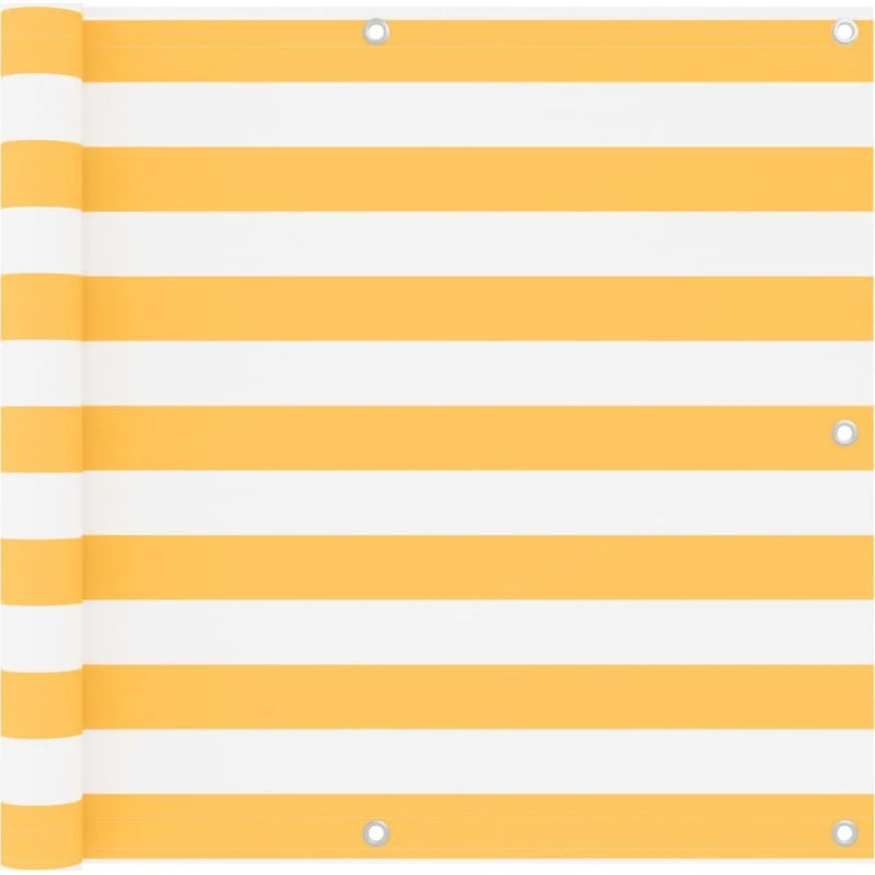 Altanafskærmning 90x600 cm i PU-oxford - hvid/gul